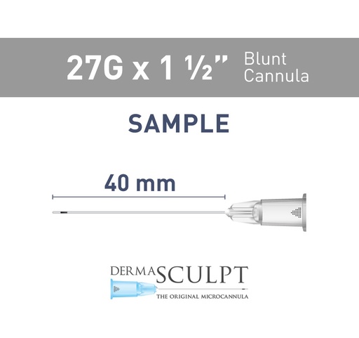 Single DermaSculpt blunt Cannula of 27 gauge by 1.5 inches