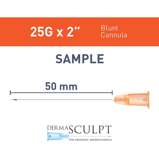 Single DermaSculpt blunt Cannula of 25 gauge by 2 inches