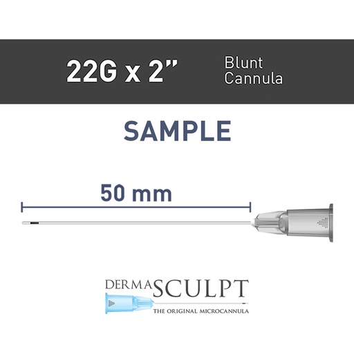 Single DermaSculpt blunt Cannula of 22 gauge by 2 inches